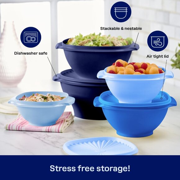 Tupperware Heritage Collection Servalier Bowl 5 Piece Food Storage Container Set - Picture 6 of 9